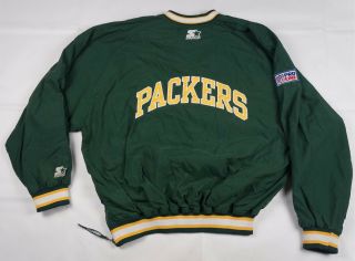 Rare Vintage Starter Green Bay Packers Nfl Football Pullover Golf Jacket 90s Xl