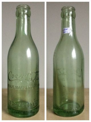 Toronto Ont Canada Coca - Cola Bottle / Circa 1906 / Rare Lime Green Color