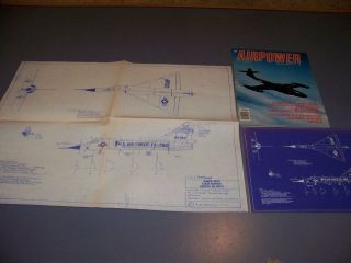 Vintage.  Convair F - 106a Delta Dart.  3 - Views/blueprint/specs.  Rare P3