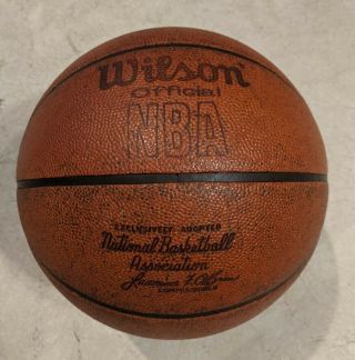Vtg Wilson Official Nba Leather Game Ball Basketball Larry O 