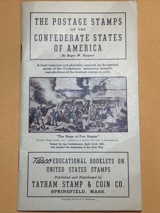 Tasco Booklet " The Postage Stamps Of The Confederate States Of America " - Rare