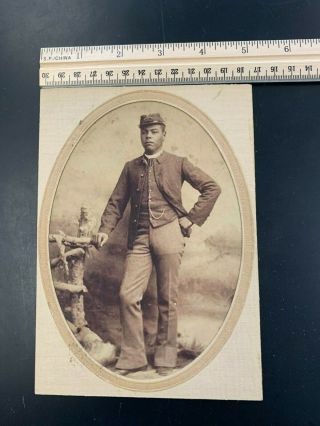 Very Rare Albumen of African American Soldier USCT Sharp Image 5x7 Civil War 3