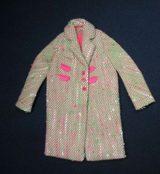 Vintage Barbie Francie - Tweed - Somes 1286 Pink Green White Coat