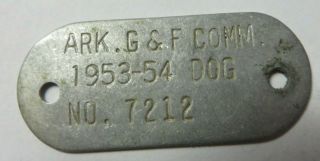 Rare Vintage 1953 Arkansas Fish & Game Commission Hunting Dog License Tag