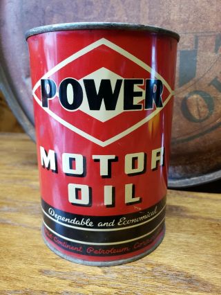 Vtg Dx Power Motor Oil 1 Quart Oil Can Tin Dx Sunray Oil Co.  Tulsa Oklahoma Rare