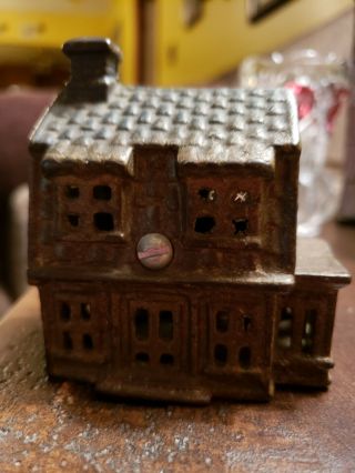 Antique Cast Iron Ac Williams House Coin Bank