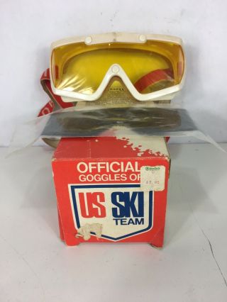 Vintage Us Usa Ski Team Winter Olympics Ski Goggles Rare Dual Lens 1950’s
