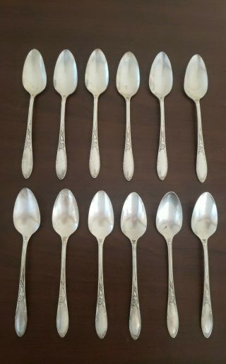 Set Of 12 Teaspoons Oneida Heirloom Plate Silverplate Chateau 6 - 1/8 "