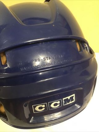 Vintage CCM Pro Standard Hockey Helmet W/ Foam Side Logo Padding RARE Blue sz M? 2