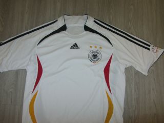 Germany Adidas White Retro Rare World Cup Pro Soccer Jersey Sewn Large L Sewn