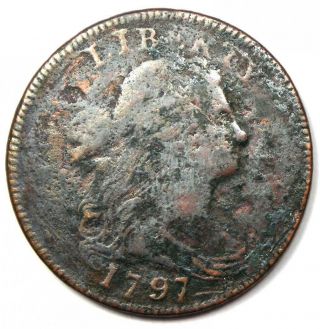 1797 Draped Bust Large Cent 1c - Fine Details - Rare Early Date Coin