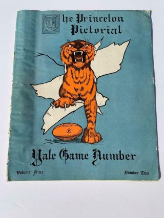 Rare 1920 Princeton Vs Yale Football Game Program Tigers Co National Champions