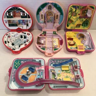 Vintage 1989 Blue Bird Polly Pocket Compacts Only No Figures
