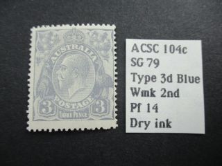 Kgv Stamps: 3d Ultramarine Variety - Rare (g149)