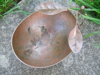 Antique Chinese Japanese Oriental Signed Bronze Brush Pot Or Fruit Shaped Bowl
