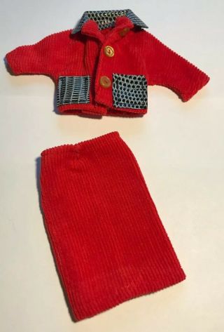 Vintage Wendy Wardrobe Elite Creations 1970s Red Corduroy Skirt Set Series 42 6