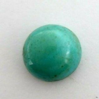 Antique Vintage Large Round Turquoise Cabochon Stone 15.  5 Mm In Diameter X836