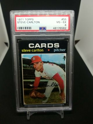 1971 Topps Steve Carlton 55 Psa 4 Vg - Ex St.  Louis Cardinals Hof Baseball Card