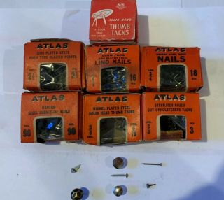Assorted Vintage Atlas Tacks And Nails