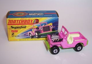 “matchbox” Superfast Sf - 2 Hot Rod Jeep Rare Lilac Pink W/ H - Type Box Nrmib