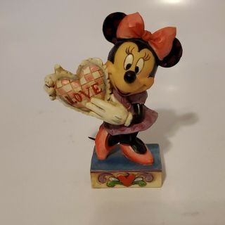 Disney Jim Shore Minnie Mouse With Heart Figurine 4026085 Retired Rare