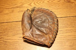 Antique Vintage Leather Baseball Softball Mitt Glove Unknown Maker