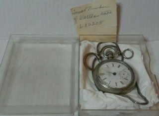 Antique Vintage Waltham Pocket Watch W/original Chain Holder & Serial Number