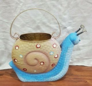 Hand Painted Gary The Snail Metal Watering Can,  Showering Head,  Rare