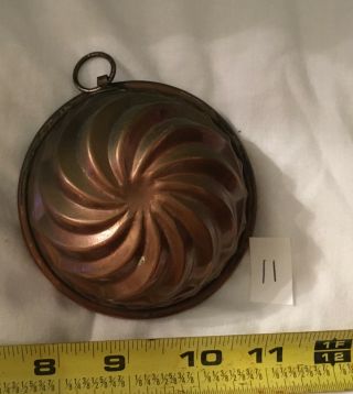 Antique Copper Spiral Mold Vintage Jelly Mould European Apsic Tin Pudding Bundt