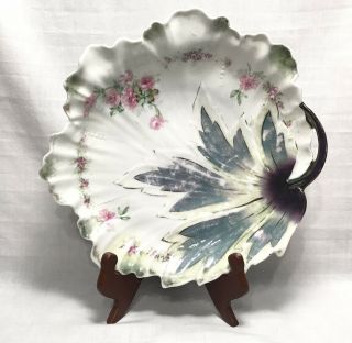 Exceptional Very Rare Antique Rs Prussia Red Mark Leaf Mold 10b Floral Bowl A,