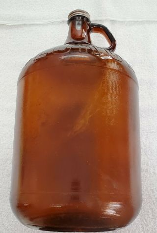 Vintage Antique Empty 1959 Brown Amber Clorox Glass Bottle Vessel Jug