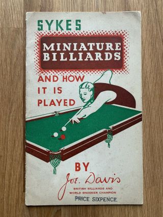 Very Rare Billiards And Snooker Legend Joe Davis Book