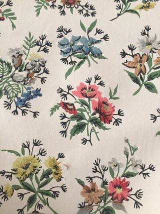 Roll Of Vintage 1960s Floral Wallpaper; Joliet Mills; Bohemian,  Farmhouse