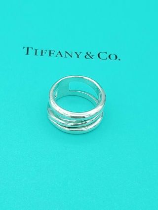 Rare Tiffany & Co Sterling Silver Zig Zag Wave Ring Size UK O 1/2,  US 7,  EU 55 2