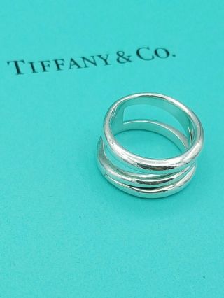 Rare Tiffany & Co Sterling Silver Zig Zag Wave Ring Size UK O 1/2,  US 7,  EU 55 3