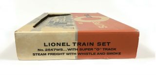 Scarce Postwar Lionel 2547w Set Box Only - Rare Inserts