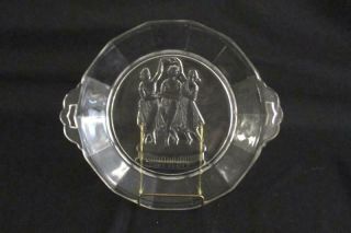 Eapg Antique Atterbury Glass Three Graces Faith Hope Charity Pie Plate