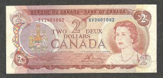 1974 Radar $2.  00 2401042 Rare 4 - Digit Key Bank Of Canada Qeii Two Dollars