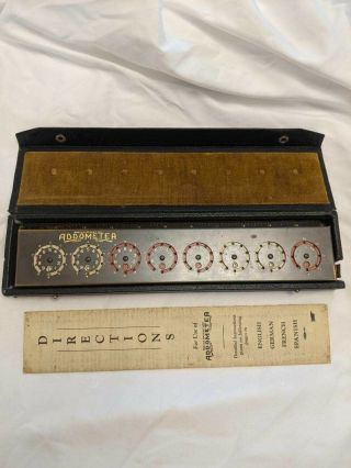 1950’s Antique Addometer Mechanical Calculator Adding Machine Chicago