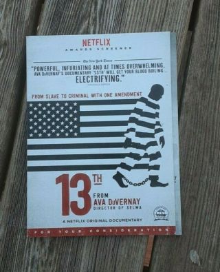 13th From Ava Duvernay Dvd Netflix Documentary Fyc Emmy Rare Prison Racism Vg