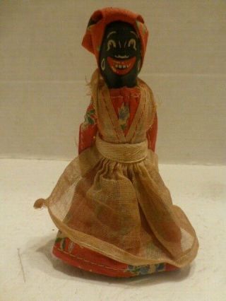 Antique/vintage Black Americana Woman Rag Doll Dinner Bell Ethnic