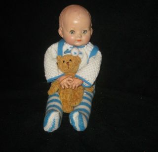 16 " Effanbee Doll - Cloth Body/compo Head And Hands