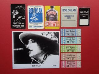 Bob Dylan,  Promo Photo,  5 Backstage Passes,  5 Concert Tickets,  Rare Old Originals,