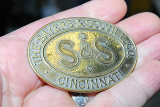 Antique The Sayers & Scovill Co.  Cincinnati Automobile Emblem Badge