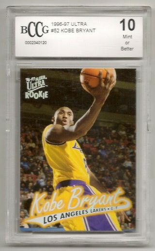 Kobe Bryant 1996/97 Fleer Ultra Rookie Card 52 Bccg 10 Rare Massive Bv$$$$