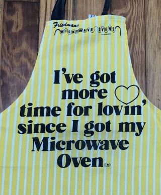 Rare Vintage Friedmans Microwave Ovens Exclusively More Time Lovin Apron