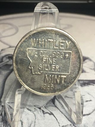 Rare Vintage 1/2 Oz.  999 Whitley Montana Eagle Silver Round