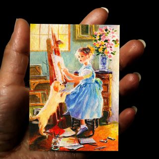100 Painting Drawing Watercolor Aceo Art Picture Girl Little Artist