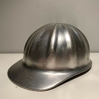 Vintage Superlite Fibre Metal Aluminum Hard Hat With More Rare 6 Point Liner
