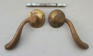 Vintage Solid Bronze / Brass Door Handles By Gibbons W 